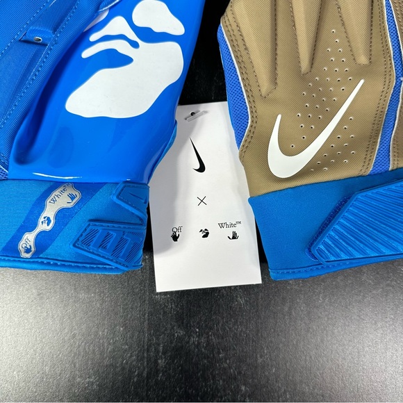 NIKE D TACK X OFF WHITE MENS FOOTBALL GLOVES SIZE LARGE BLUE KHAKI NEW - Picture 8 of 8